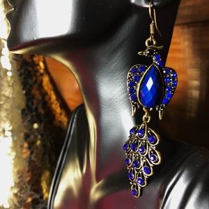 Jewelry - Blue Bohemian Peacock Gemstone Drop Earrings Jewelry - Blue Bohemian Peacock Gemstone Drop Earrings